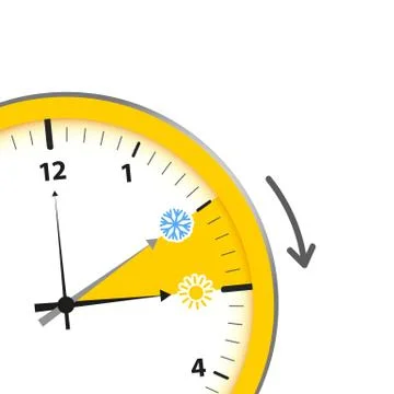 Summer time standard time after advancing for daylight saving time Illustrazione stock
