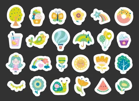 Summer time. Sticker Bookmark. Stock Illustration