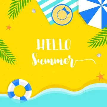 Summer time, Summer beach background vector illustration Stock Illustration