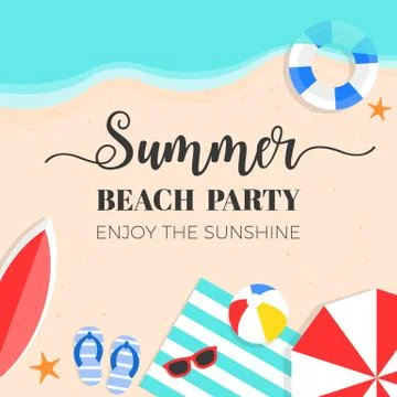 Summer time, Summer beach background vector illustration Stock Illustration