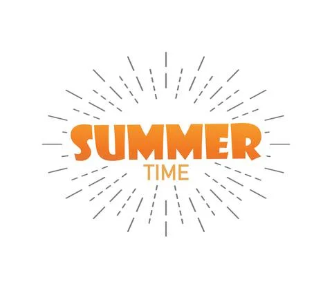 Summer time. Summer with burst. Isolated background. Vector Stock Illustration
