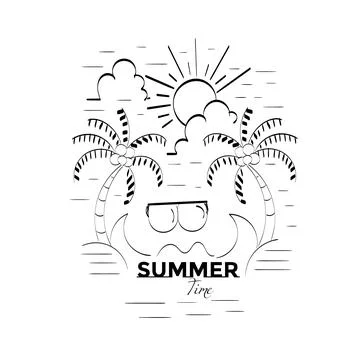 Summer Time. Summer design for print Stock Illustration