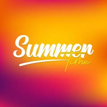 Summer Time text logo design Stock Illustration