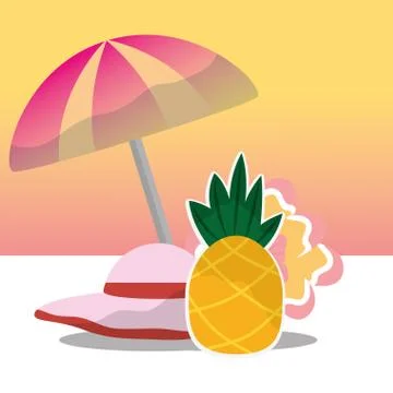 Summer time tropical Stockillustratie