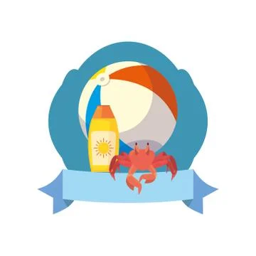 Summer time vacation flat design Stock Illustration