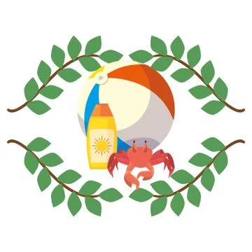 Summer time vacation flat design Stockillustratie
