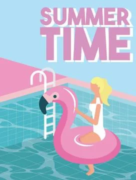 Summer time vacation Stock Illustration