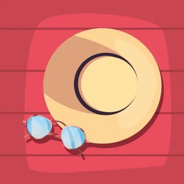 Summer time vacations design flat vector ilustration Illustrazione stock