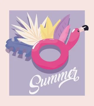 Summer time vacations design flat vector ilustration Illustrazione stock