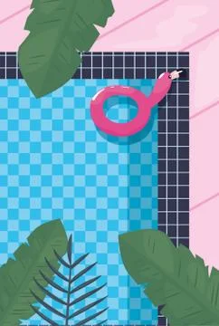 Summer time vacations design flat Illustrazione stock