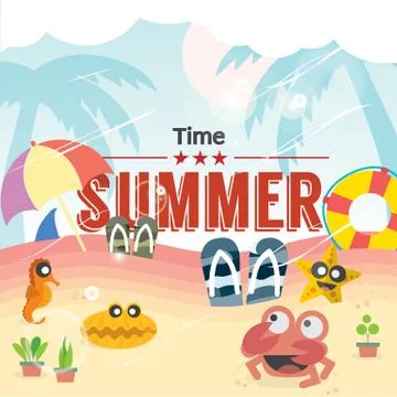 Summer Time Vector Illustration Stock Illustration