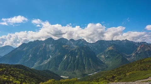 Summer Timelapse of Hotaka Mountain Range from Mount Chogatake, Japan Alps, 4K 動画素材 328440473