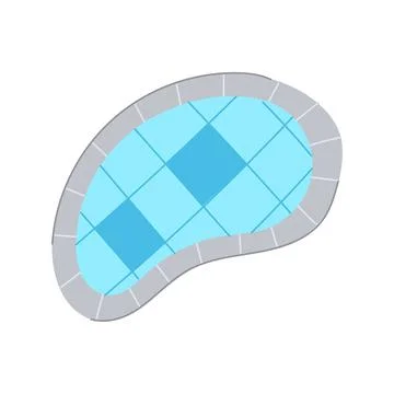 Summer top view pool cartoon vector illustration Illustrazione stock