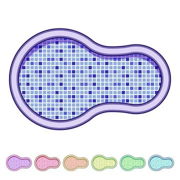 Summer top view pool cartoon vector graphic Stock Illustration