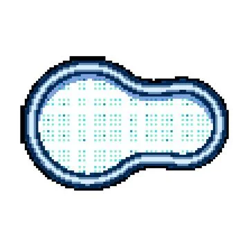 Summer top view pool pixel art vector illustration Stock Illustration