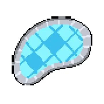 Summer top view pool pixel art vector illustration Stock Illustration