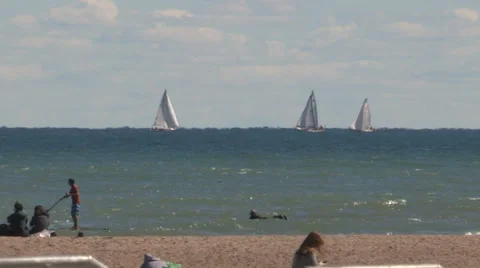 Summer at the Toronto eastern beaches Stock Footage 67968919