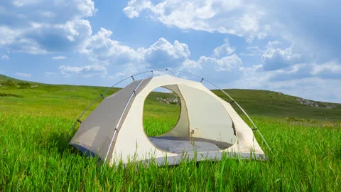 Summer touristic camp time lapse scene Stock Footage 169244284