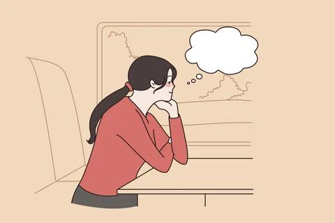 Summer travel on train concept Illustrazione stock