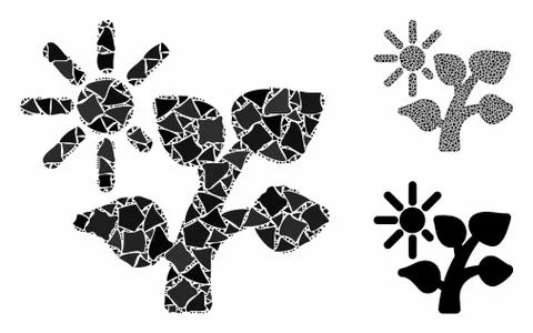 Summer tree Composition Icon of Bumpy Elements Stock Illustration