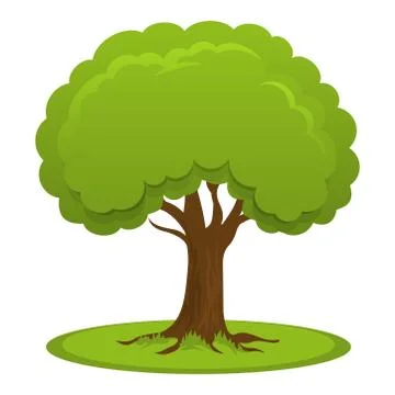 Summer tree with flat crown Stock Illustration