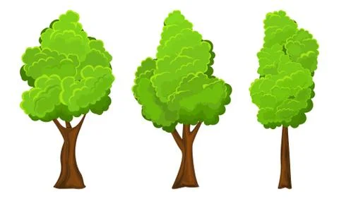Summer tree set Stock Illustration