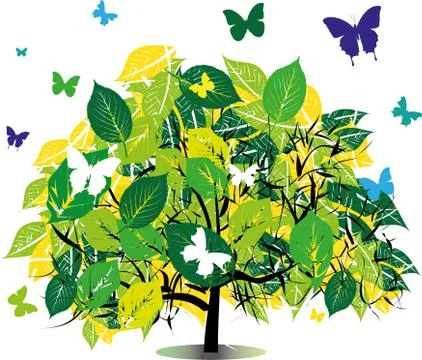 Summer tree vector illustration Stock Illustration