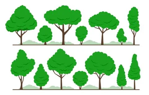 Summer. Trees set Stock Illustration
