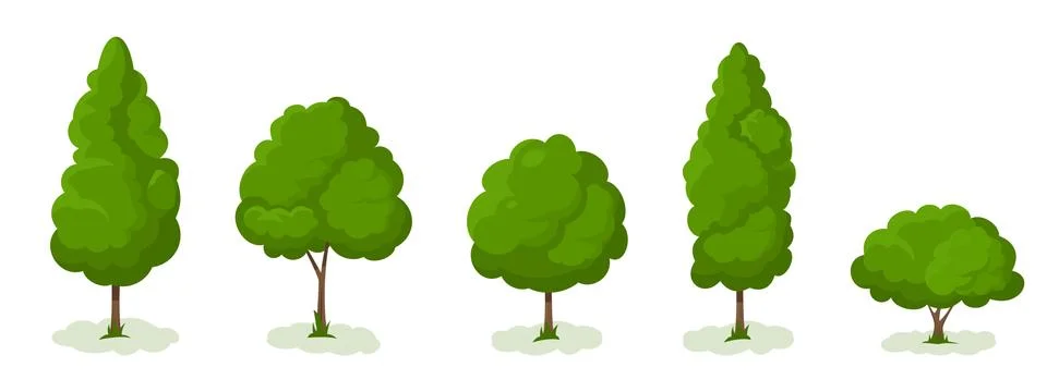 Summer. Trees set Stock Illustration