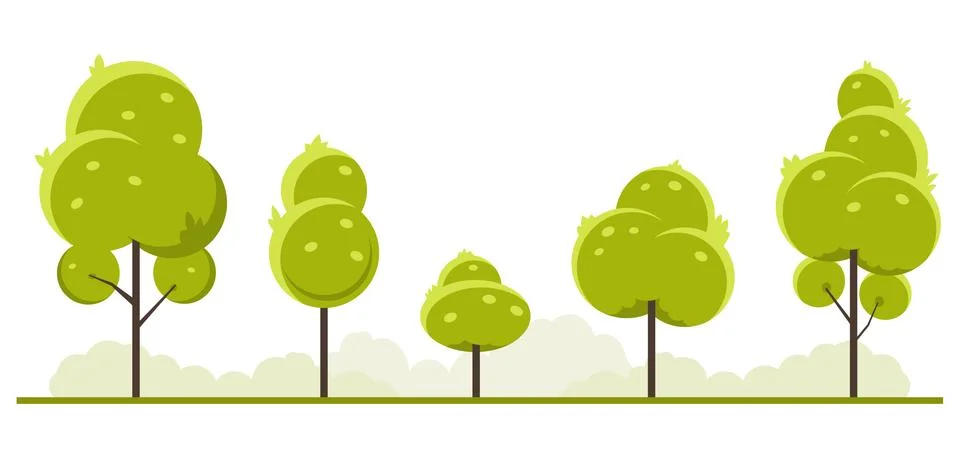 Summer. Trees set Stock Illustration