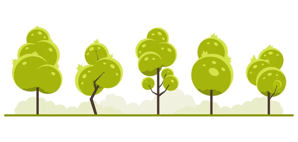 Summer. Trees set Stock Illustration