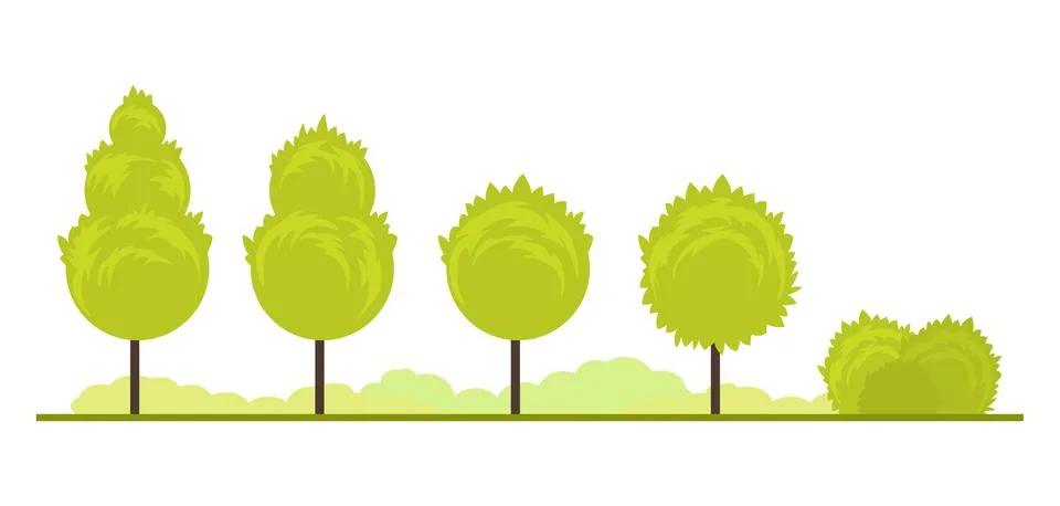 Summer. Trees set Stock Illustration