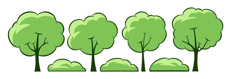 Summer. Trees set Stock Illustration