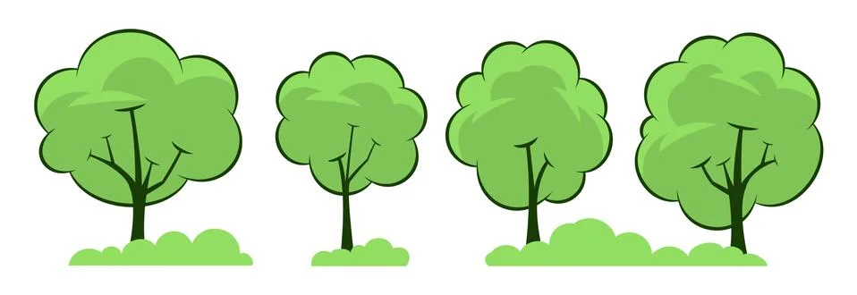 Summer. Trees set Stock Illustration