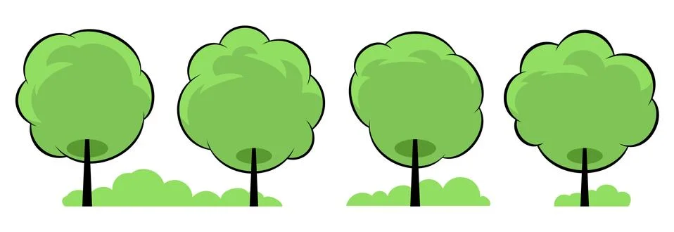 Summer. Trees set Stock Illustration