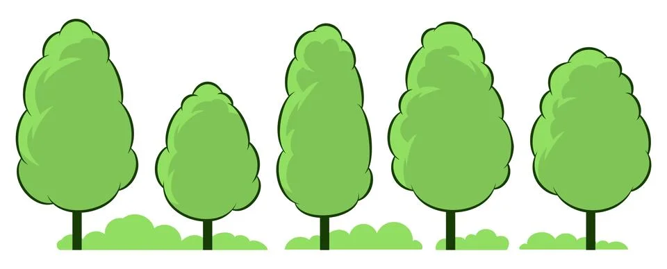 Summer. Trees set Stock Illustration