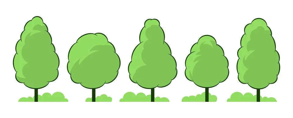 Summer. Trees set Stock Illustration