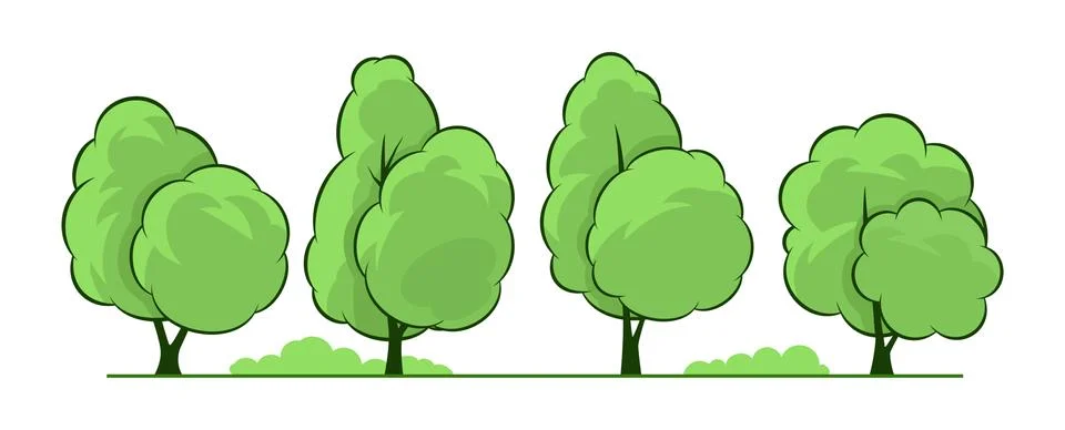 Summer. Trees set Stock Illustration