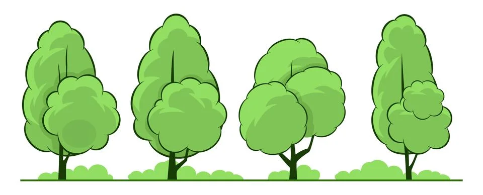 Summer. Trees set Stock Illustration