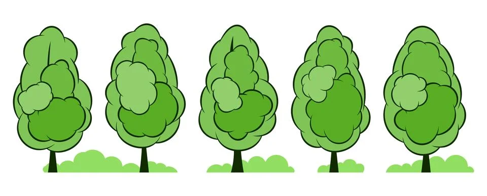 Summer. Trees set Stock Illustration
