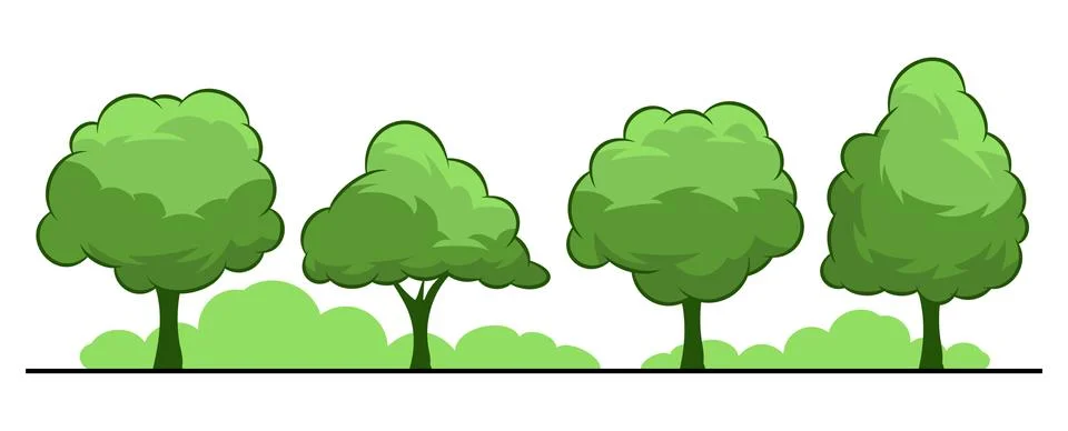 Summer. Trees set Stock Illustration
