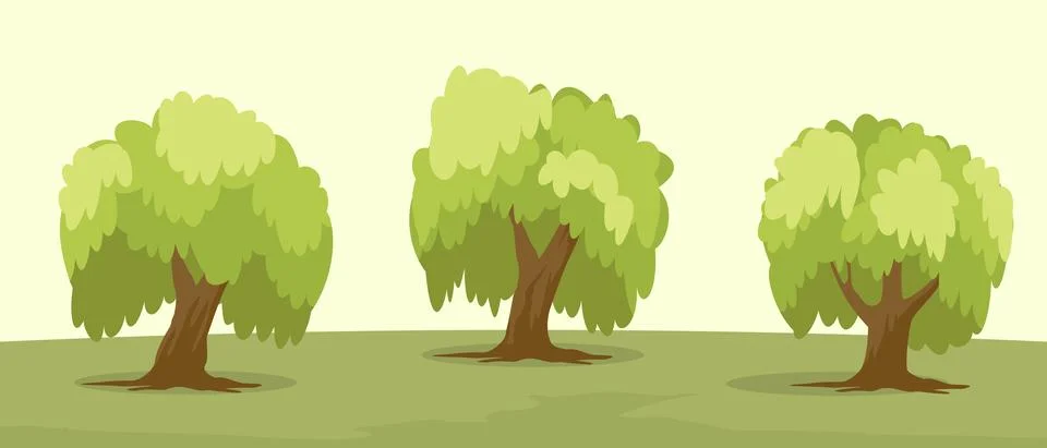 Summer trees set Stock Illustration