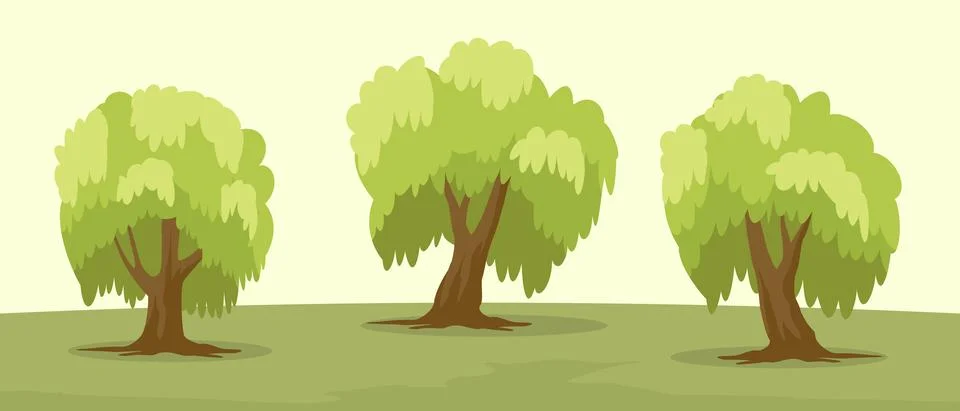 Summer trees set Stock Illustration