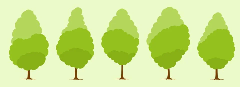 Summer. Trees set Stock Illustration