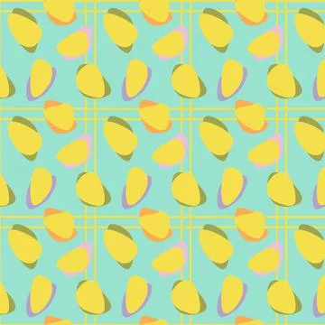 Summer trend color pattern with modern geometric shape and stripes Stock Illustration