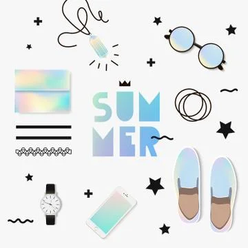 Summer trend of look Stock Illustration