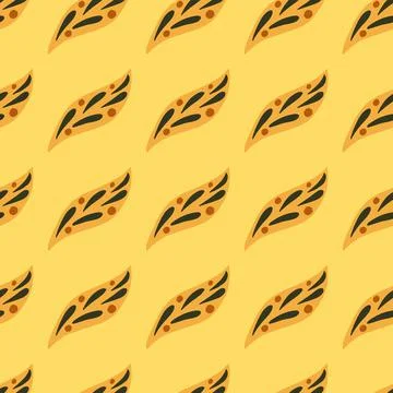 Summer tropic foliage seamless pattern with simple abstract leaf ornament. Or イラスト素材