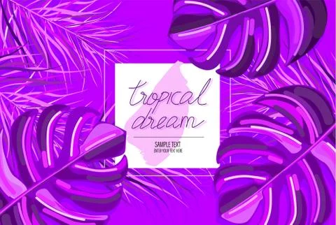 Summer tropic pattern Vector. green palm leaves decor textures vintage styles Stock Illustration