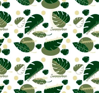Summer tropic seamless pattern vector design Stock Illustration