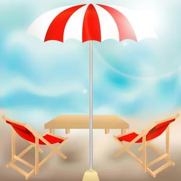 Summer tropical background on beach Stock Illustration